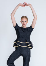 The Flounce Sport Top  w Gold