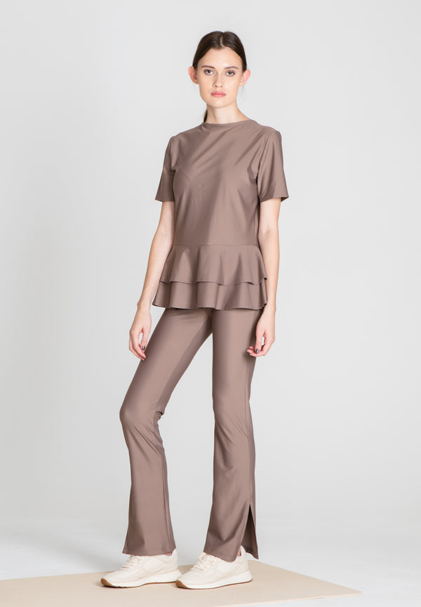 The Flounce Sport Top - Warm Taupe - SS23