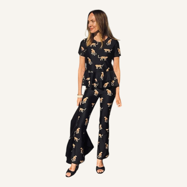 The Tall Bootcut Sport Pants - Panthera on Black