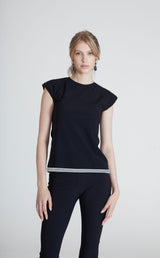 Le T-shirt Ribbon - Black w Stripe