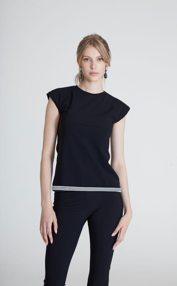 Le T-shirt Ribbon - Black w Stripe