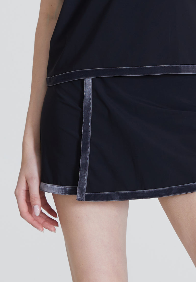 Le Club Tennis Skirt Velvet - Black Opaque