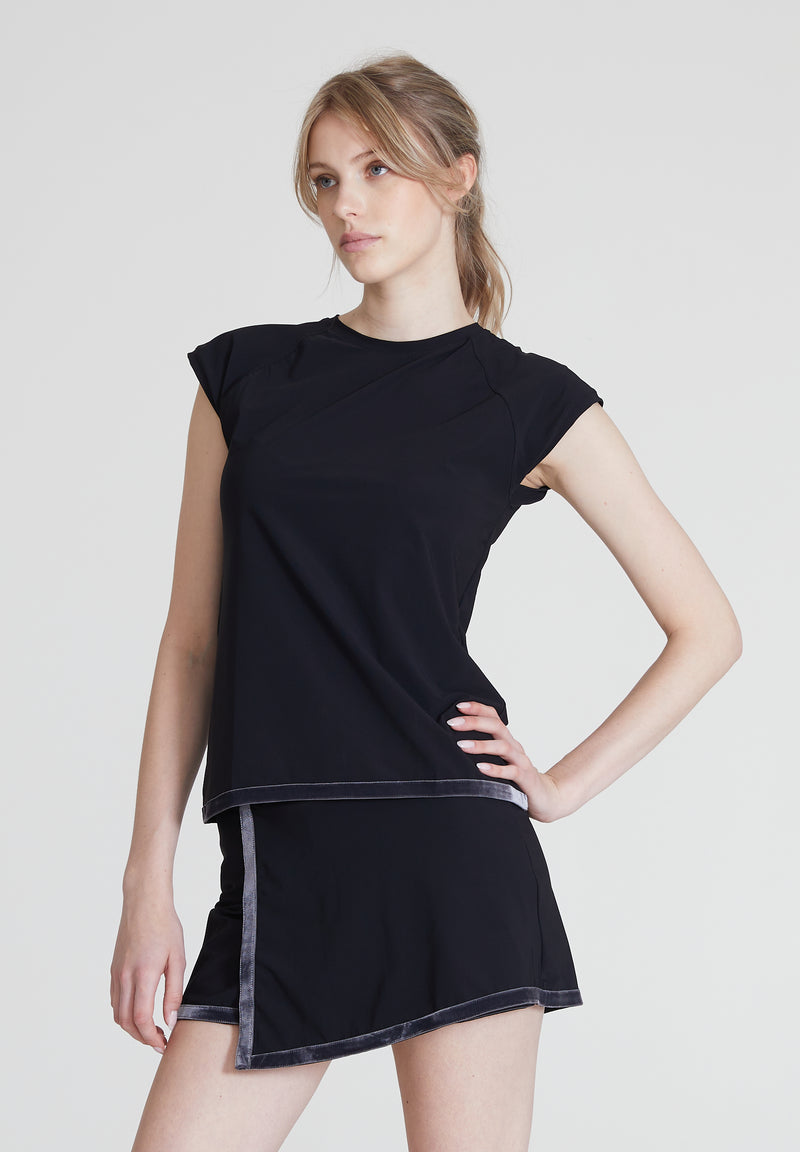 Le Club Tennis Skirt Velvet - Black Opaque