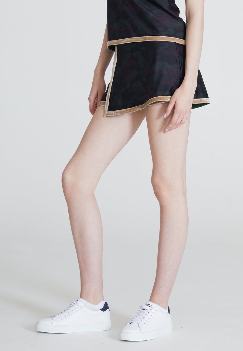 Le Club Tennis Skirt Velvet - Green Camo