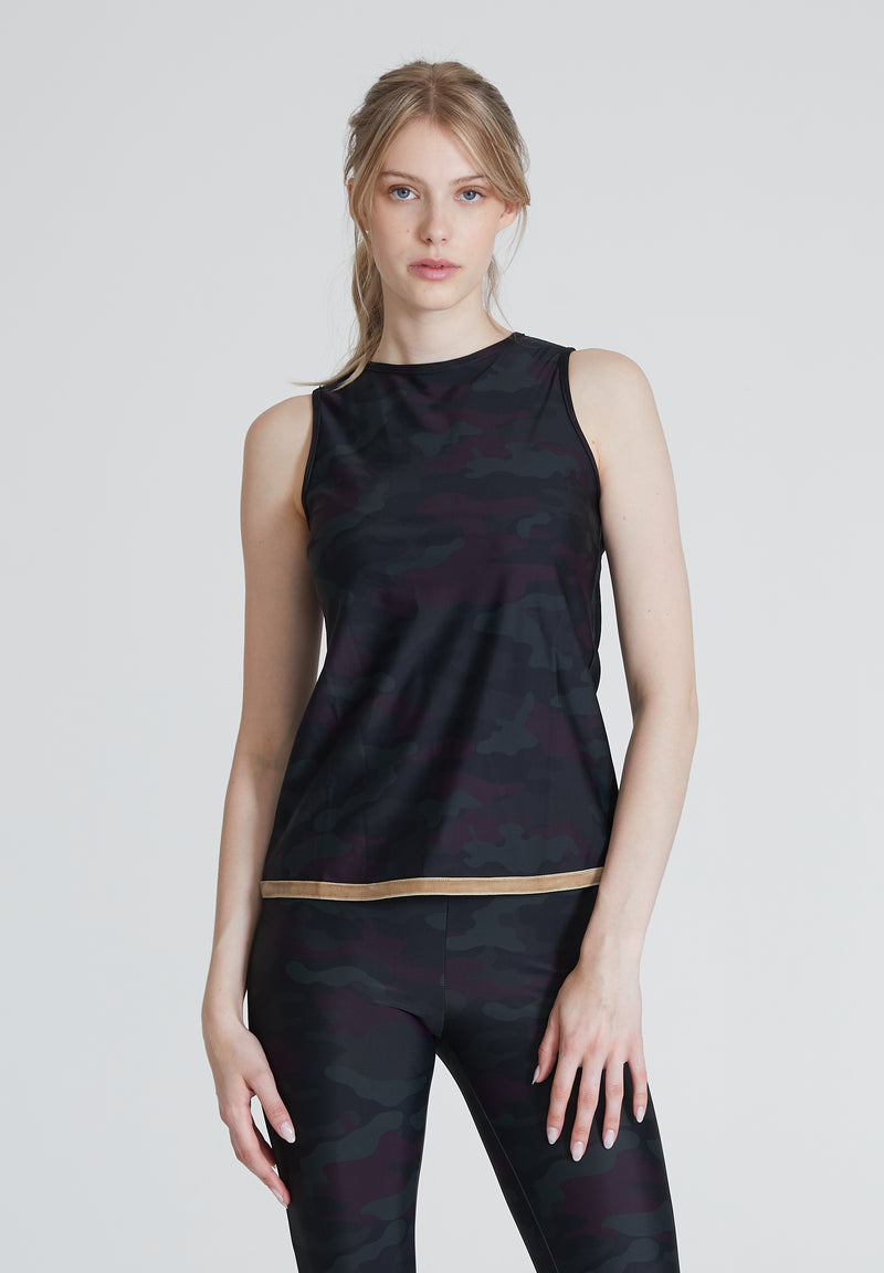 La Luna Sport Top Velvet - Green Camo