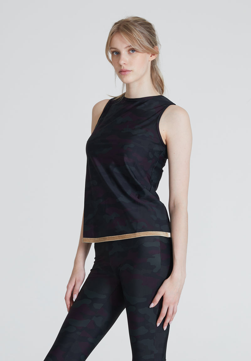 La Luna Sport Top Velvet - Green Camo