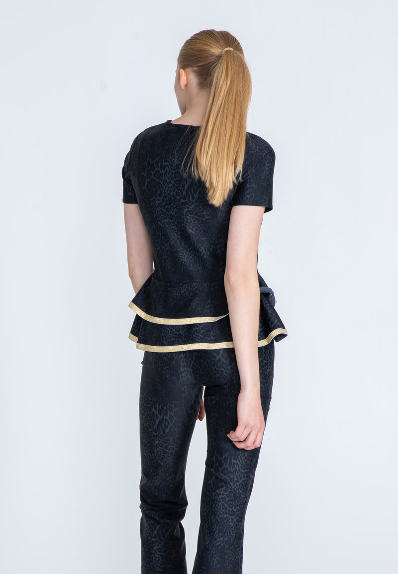 The Flounce Sport Top  w gold