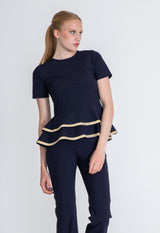 The Flounce Sport Top w gold