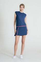 Le Club Tennis Skirt Ribbon - Blue Tricolore