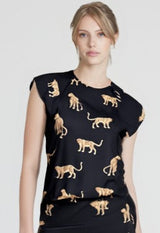 La Luna Sport Top Velvet - Grön Camo
