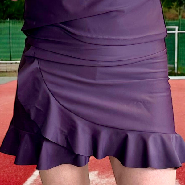 The Flounce Tennis Skirt - Aubergine