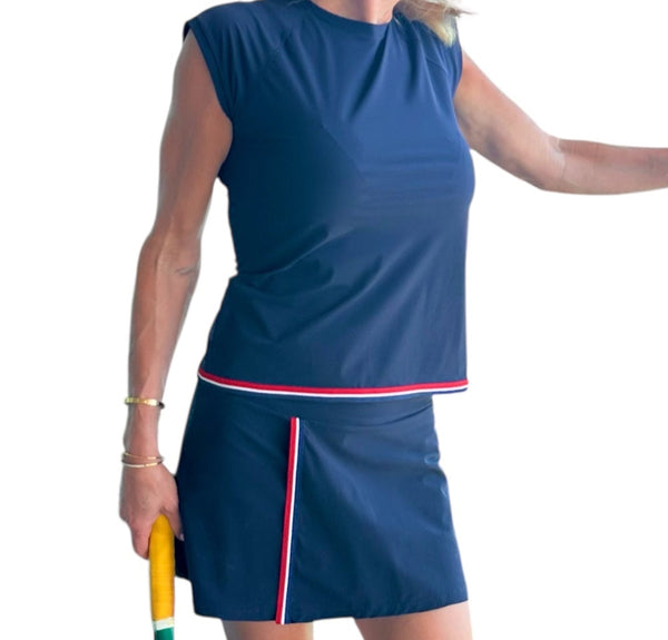 Le T-shirt - Blue w Tricolore Ribbon
