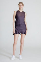 The Flounce Tennis Skirt - Aubergine